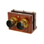 A G. Hare Stereo 8x17cm Mahogany Tailboard Camera,