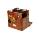 A Meagher Half Plate Mahogany Tailboard Camera,