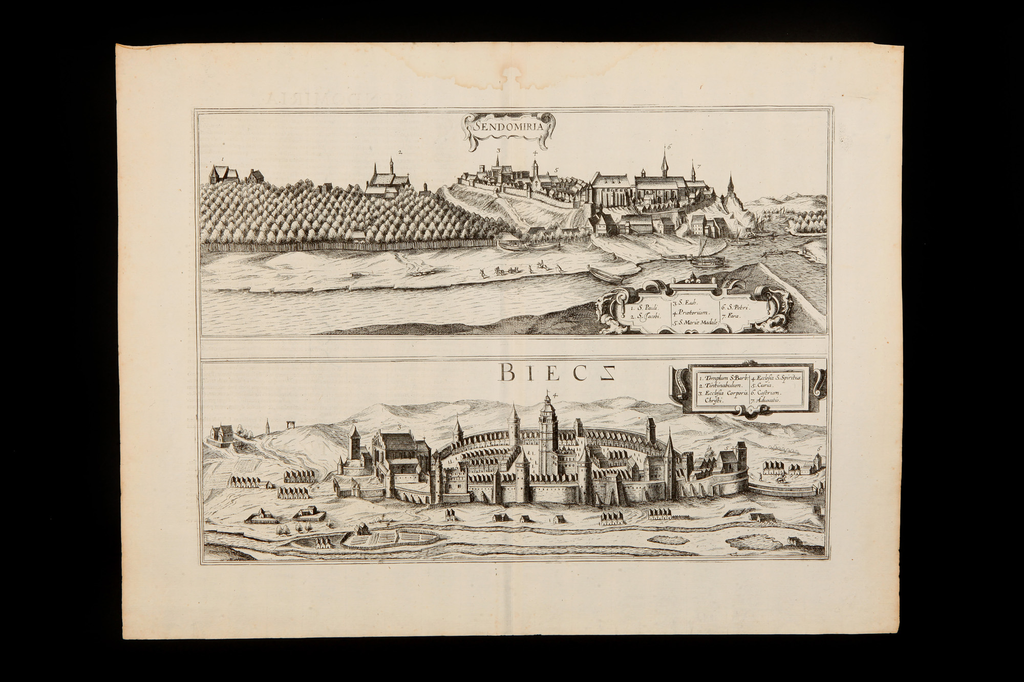 A 17th Century Bird’s-eye view of Sandomierz & Biecz, Poland,