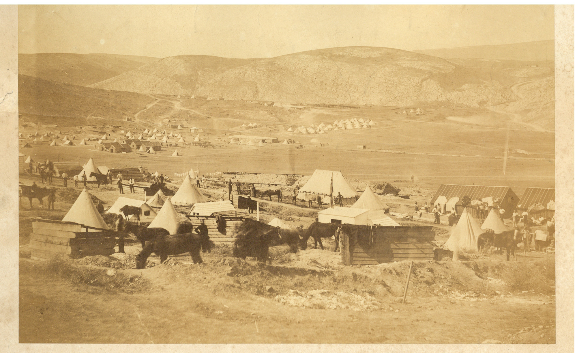 ROGER FENTON (1816-1869, A Large Salt Print of The Camp of the5th Dragoon Guards,