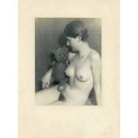 GERMAINE KRULL (att) 1897-1985, Berte Krull, nude with teddy bear,