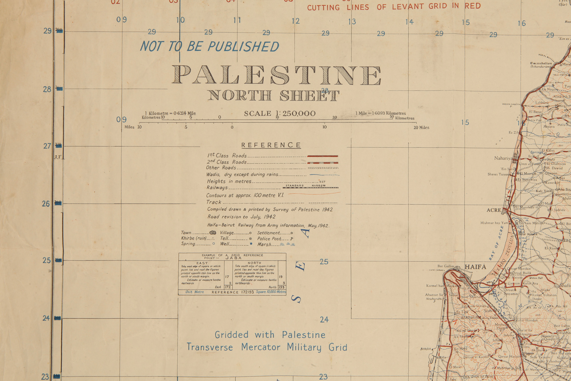 A Rare & Unusual Military Map of Palestine, - Image 2 of 3