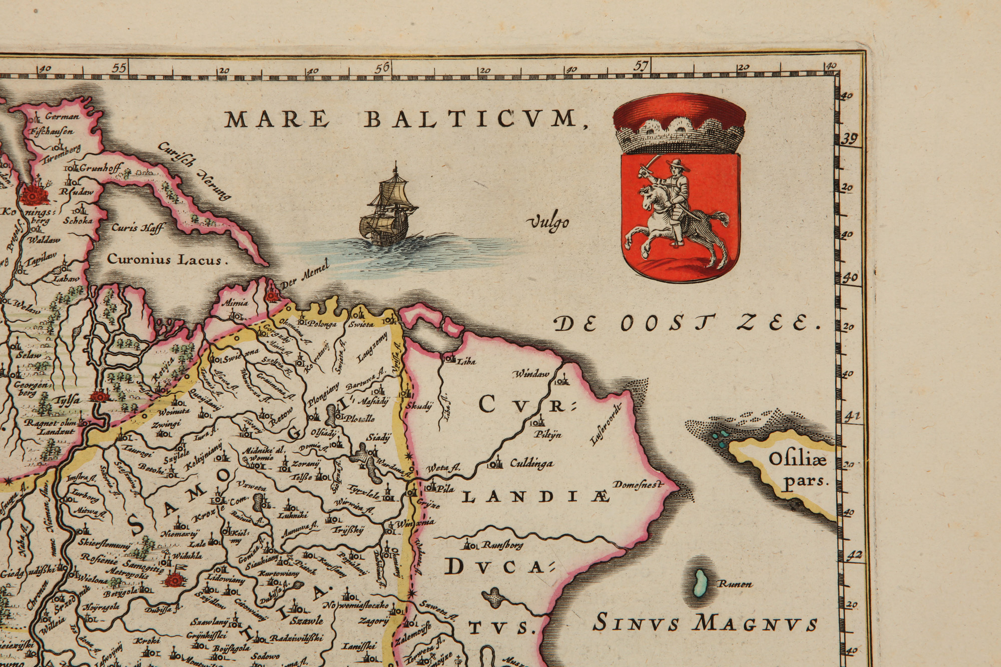 A 17th Century Map of Lithuania, Latvia, Poland, Prussia, Belarus, Ukraine and Russia, - Image 3 of 4