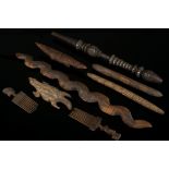 A Collection of Carved Wooden African Items,