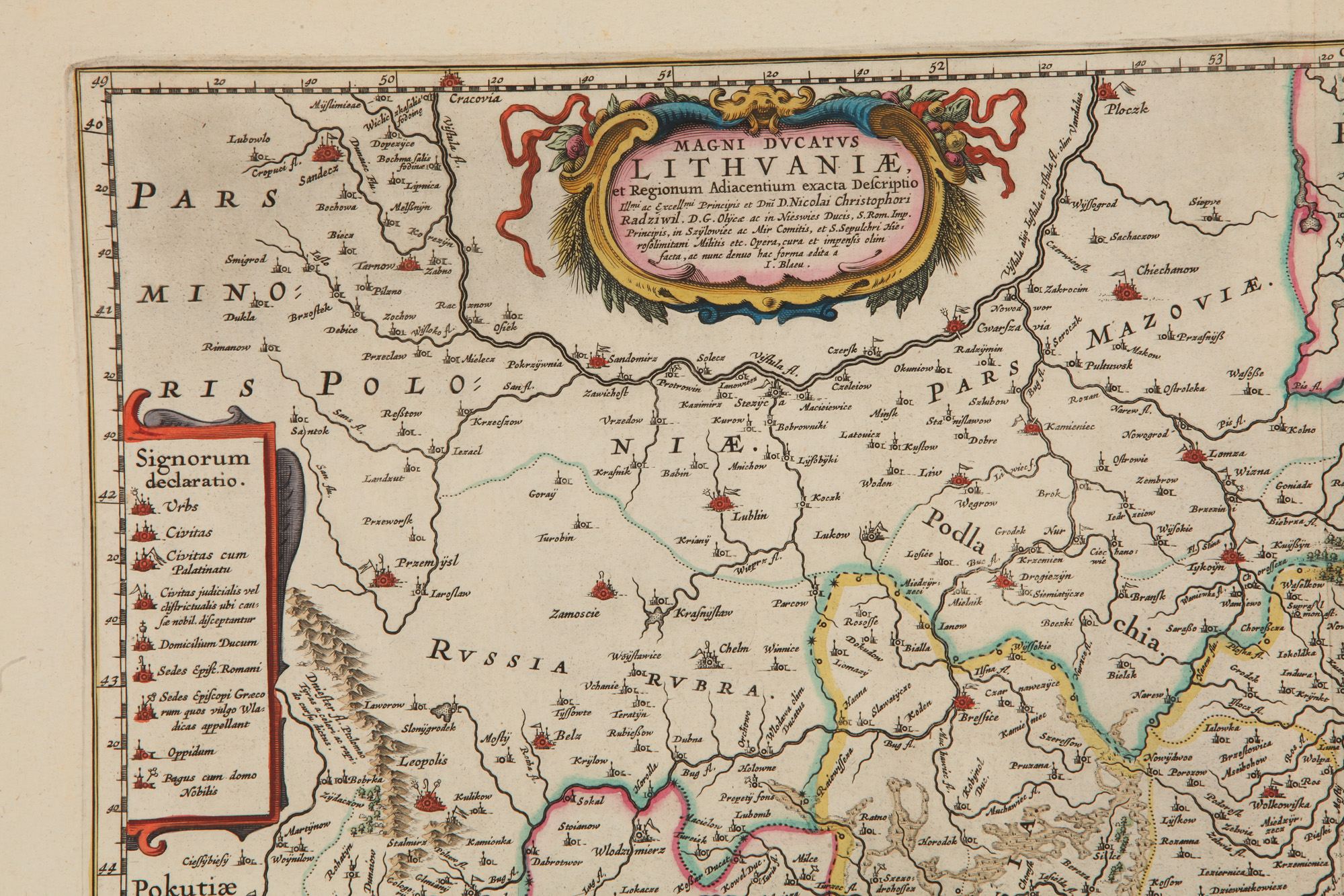 A 17th Century Map of Lithuania, Latvia, Poland, Prussia, Belarus, Ukraine and Russia, - Image 2 of 4