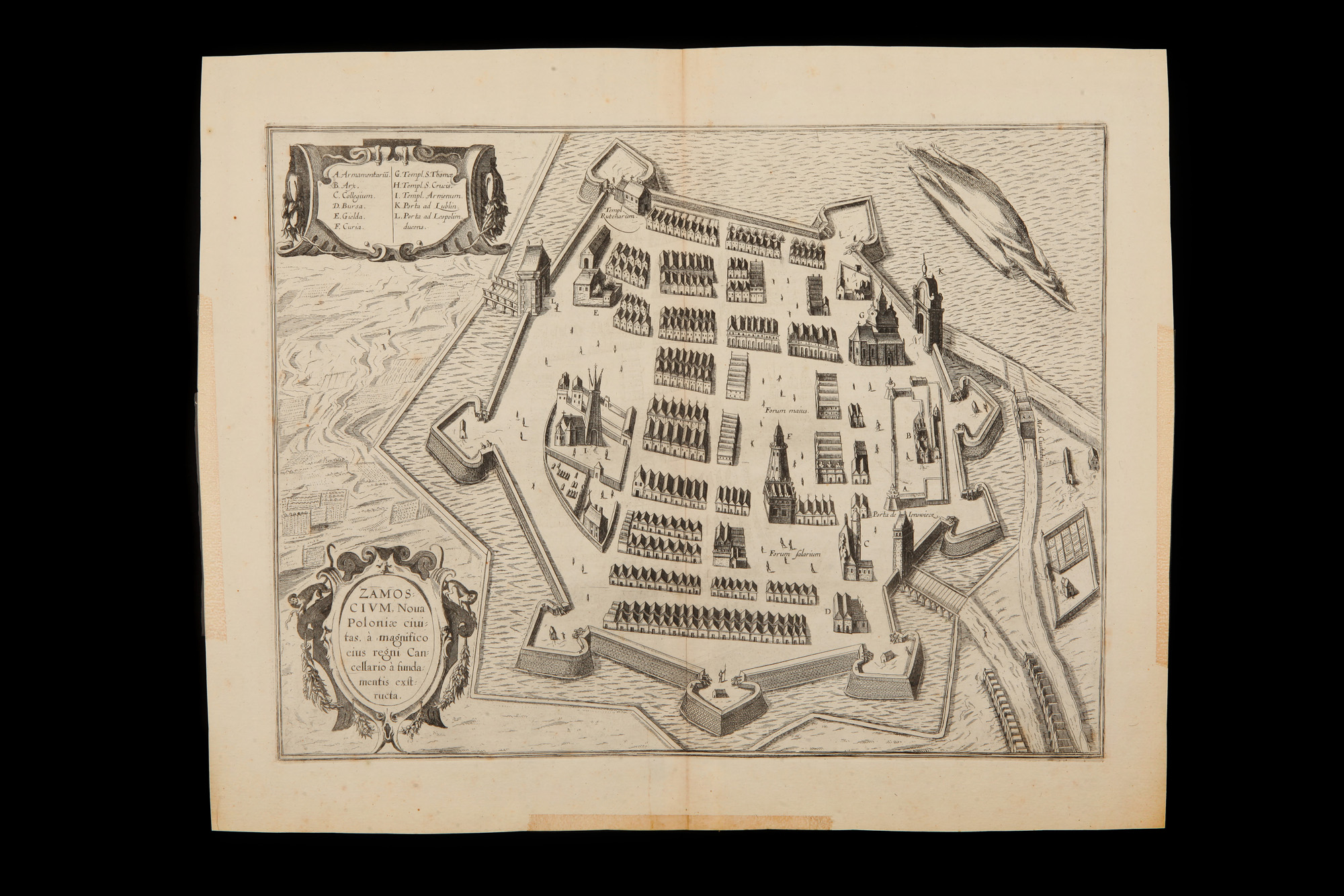 A 17th Century Map of Zamosc in Poland,