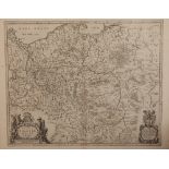 A 17th Century Map of Poland, Including Coats of Arms, Cherubs and cartouches