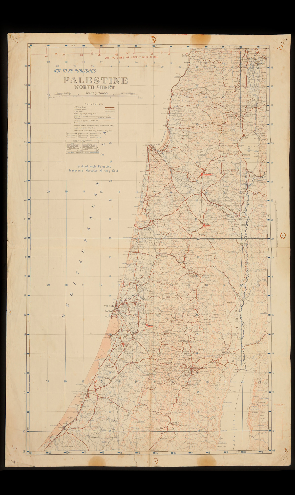 A Rare & Unusual Military Map of Palestine,