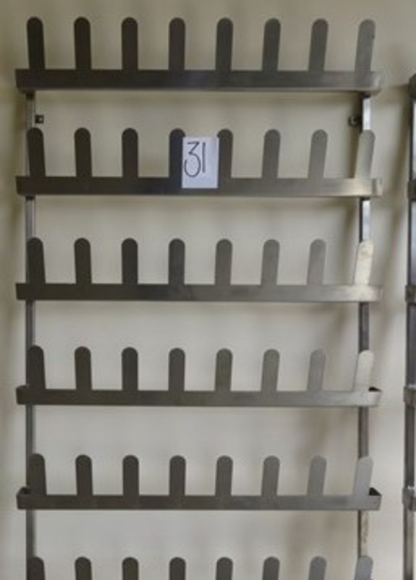 Shoe Holder. Totally S/s. Wall Mounted. Holds 24Pairs. Approx. 2 mtr x 1mtr