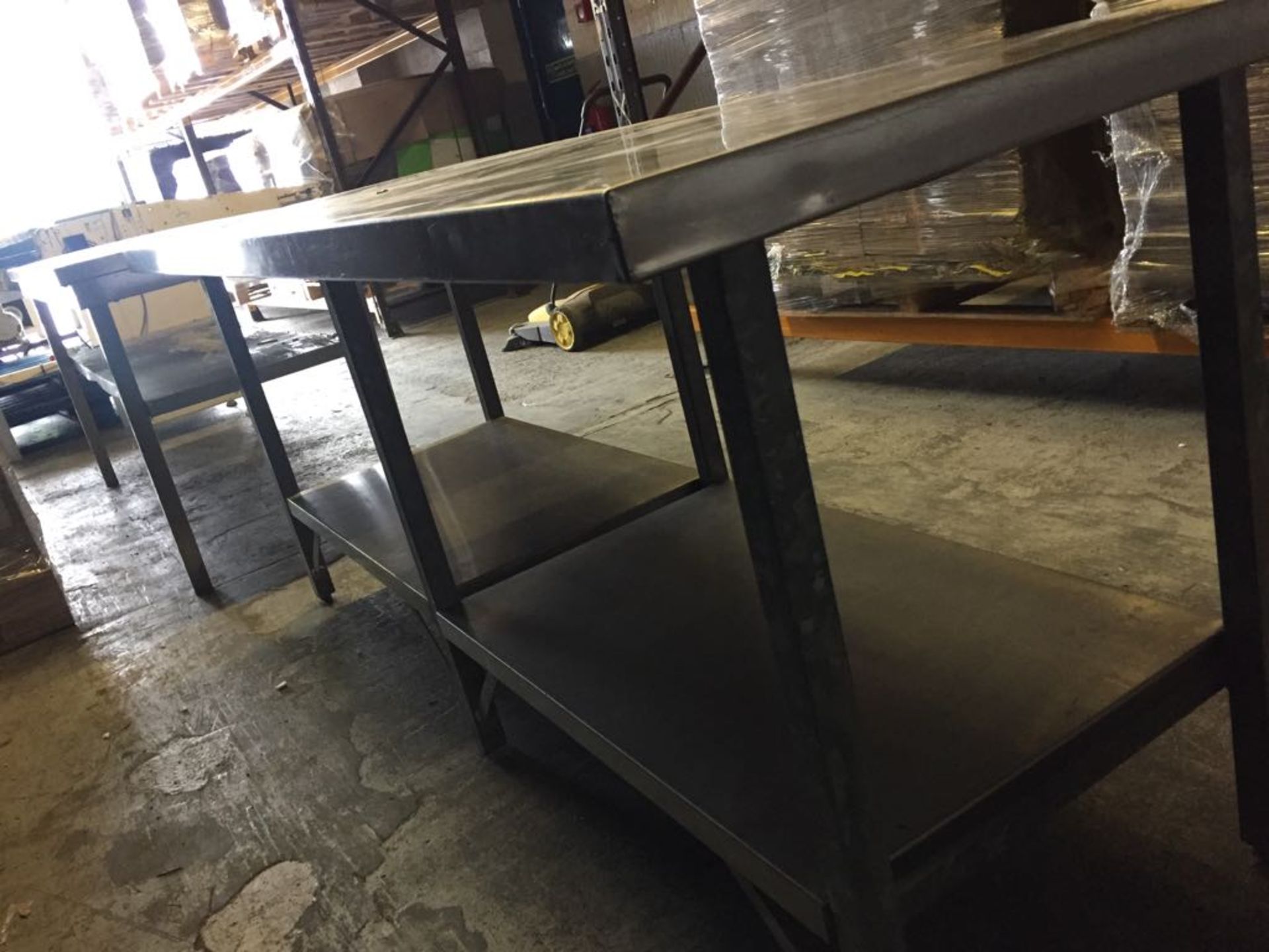 Table. Galvanised Legs with s/s Top. 198cm long x 85cm wide x 76cm high. Lift Out £10 - Image 2 of 2