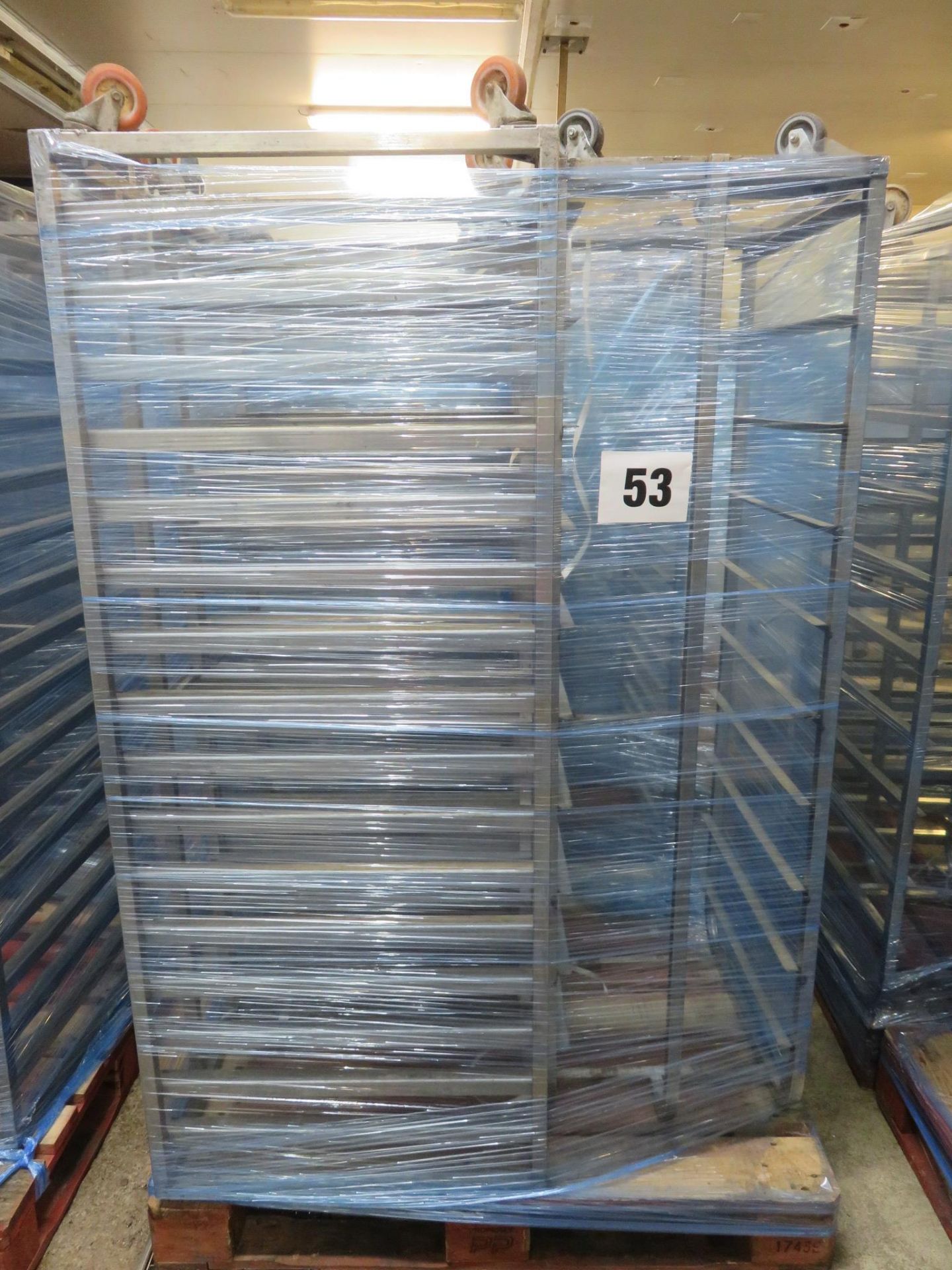 3 x S/s Racks:-2 x S/s Racks capable of taking 16 trays.Approx.430 x 650 x 1800mm high. LO£20