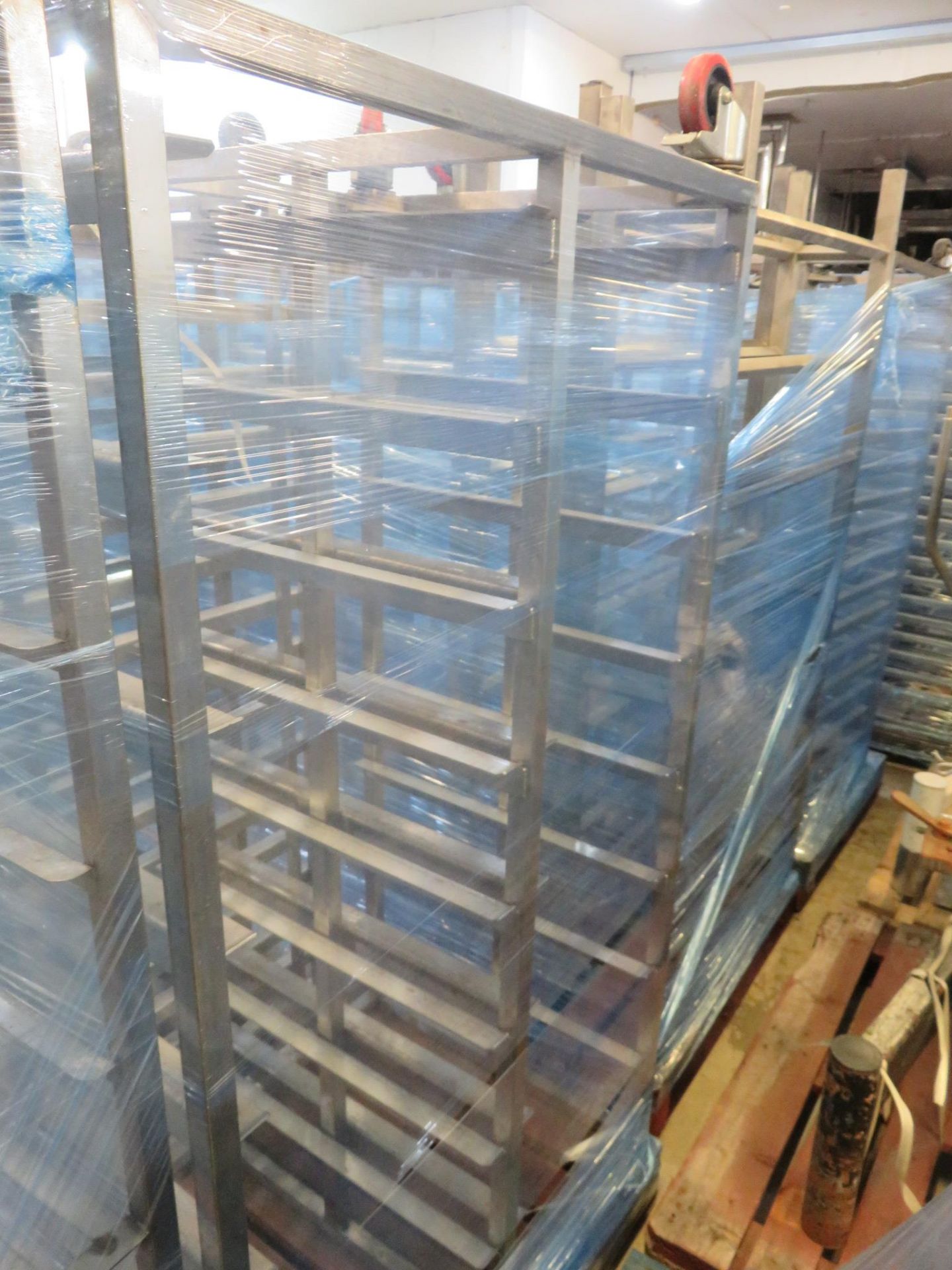3 x S/s Racks: - 2 x S/s Racks capable of taking 10trays.Approx.420mm x 660mm x 1.7metres high.LO£20 - Image 2 of 2