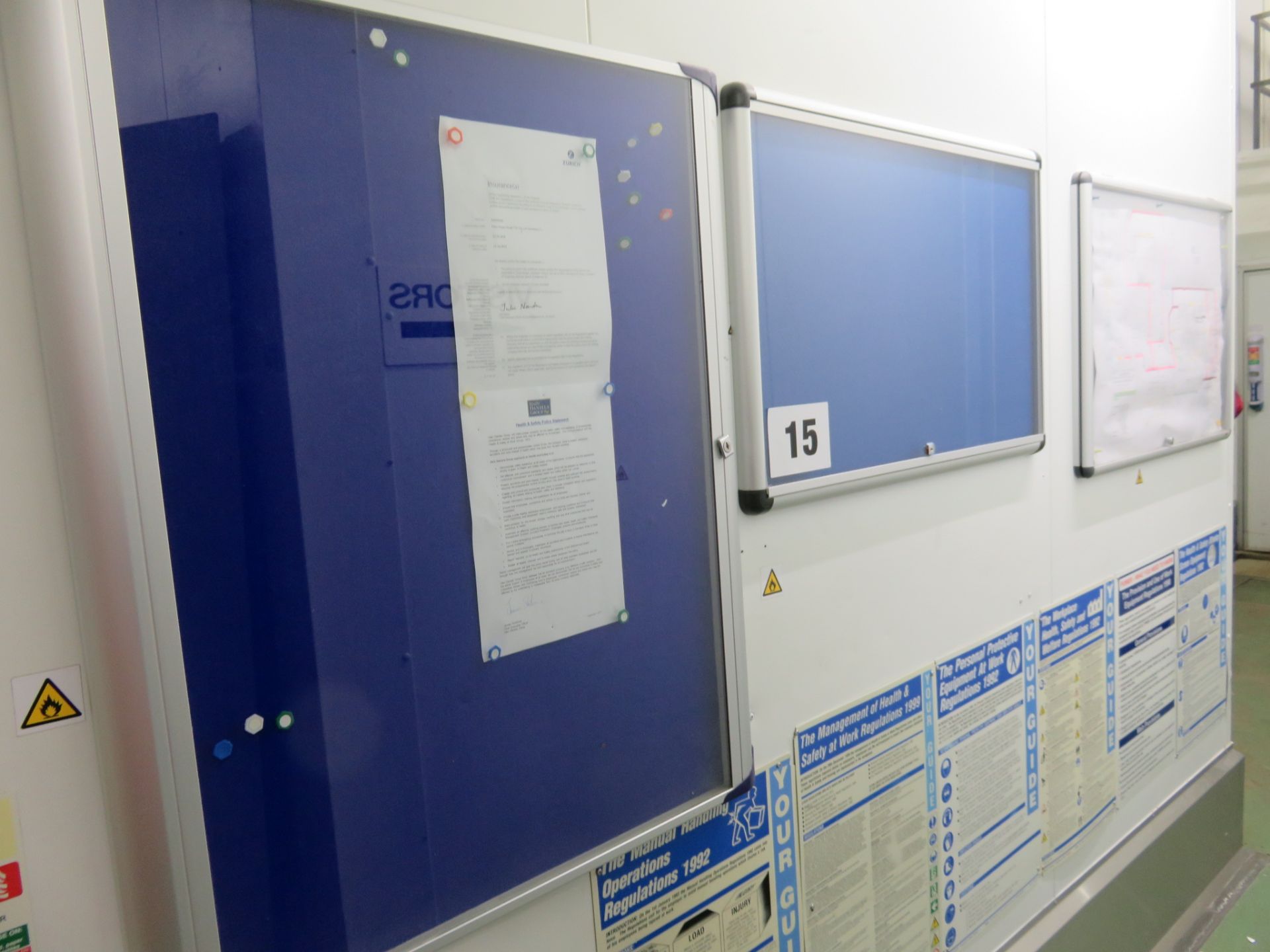 3 x Wall mounted Display Boards 800 x 1000mm high; 900 x 550mm high; 950 x 650 high. Lift out £15