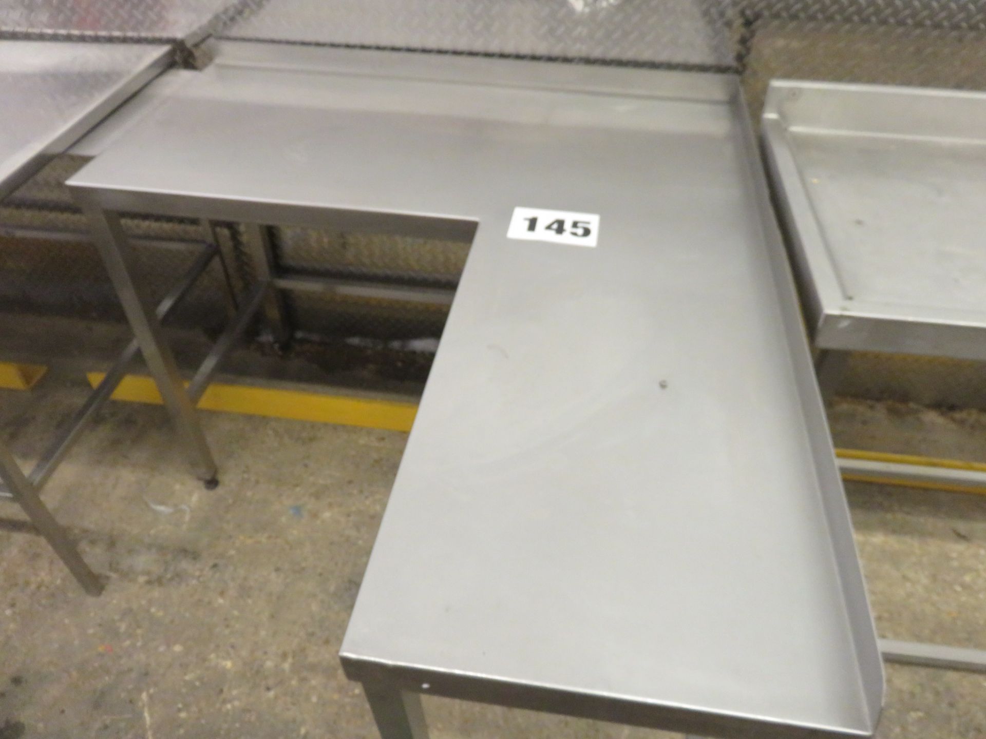 Table S/s shape 1300 x600mm deep & 1200 x 460mm deep. Lift out £10