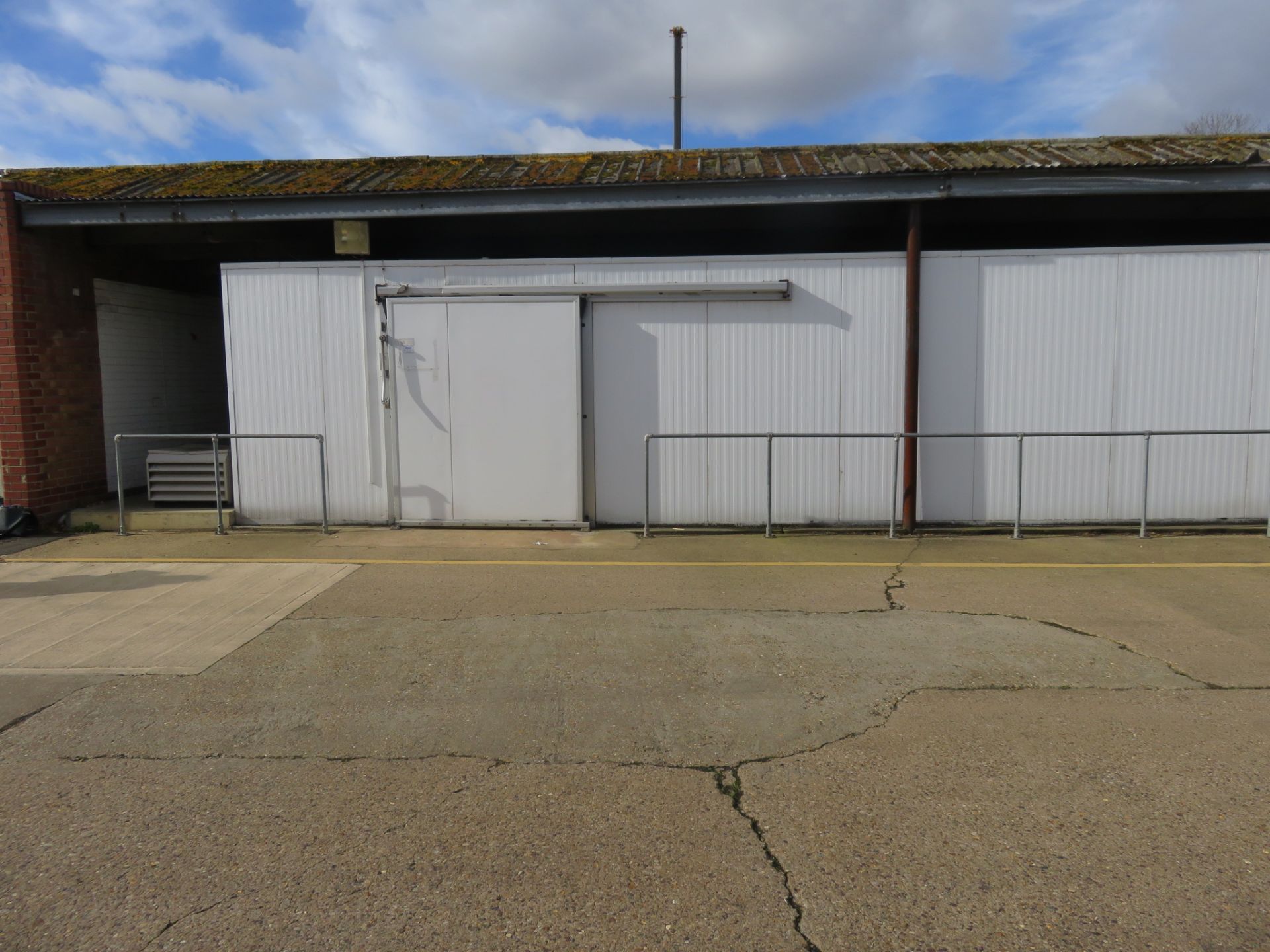 A sectional Refrigerated Unit. Approx. 4700mm wide x 2250mm high x 30 meters long. 3 sliding do £850 - Image 8 of 13