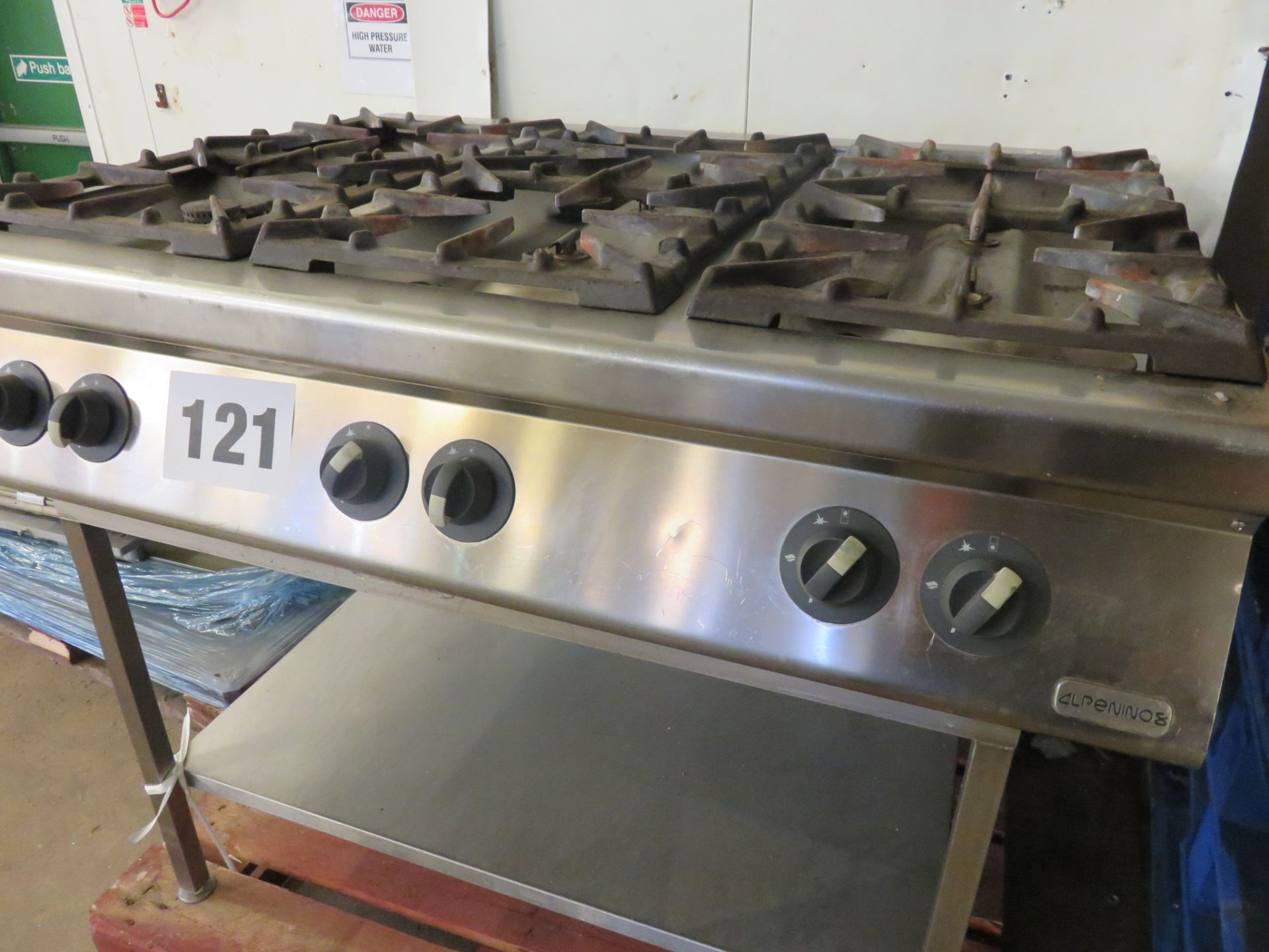 6 ring gas Cooker S/s with shelf by Penino. Lift out £40 - Image 2 of 2