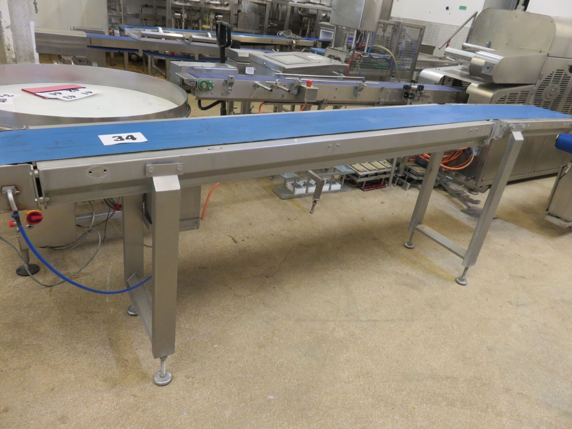 Conveyor by Icon Engr. 3200mm long x 300mm wide blue neoprene belt. Lift out £30