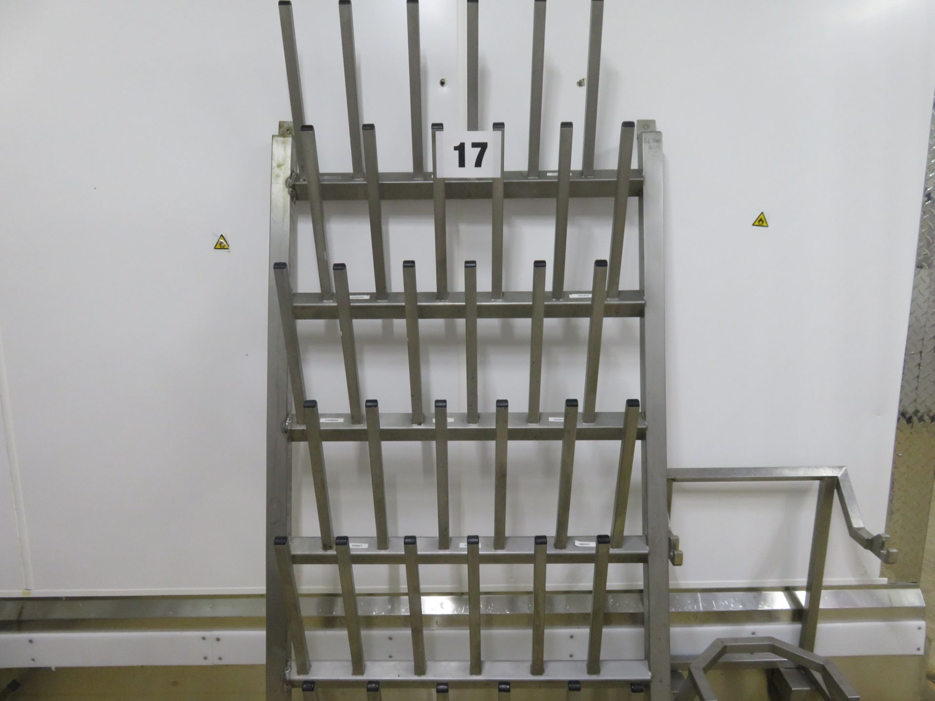 Wellie Rack S/s - holds 18 pairs. wall mounted. Lift out £10