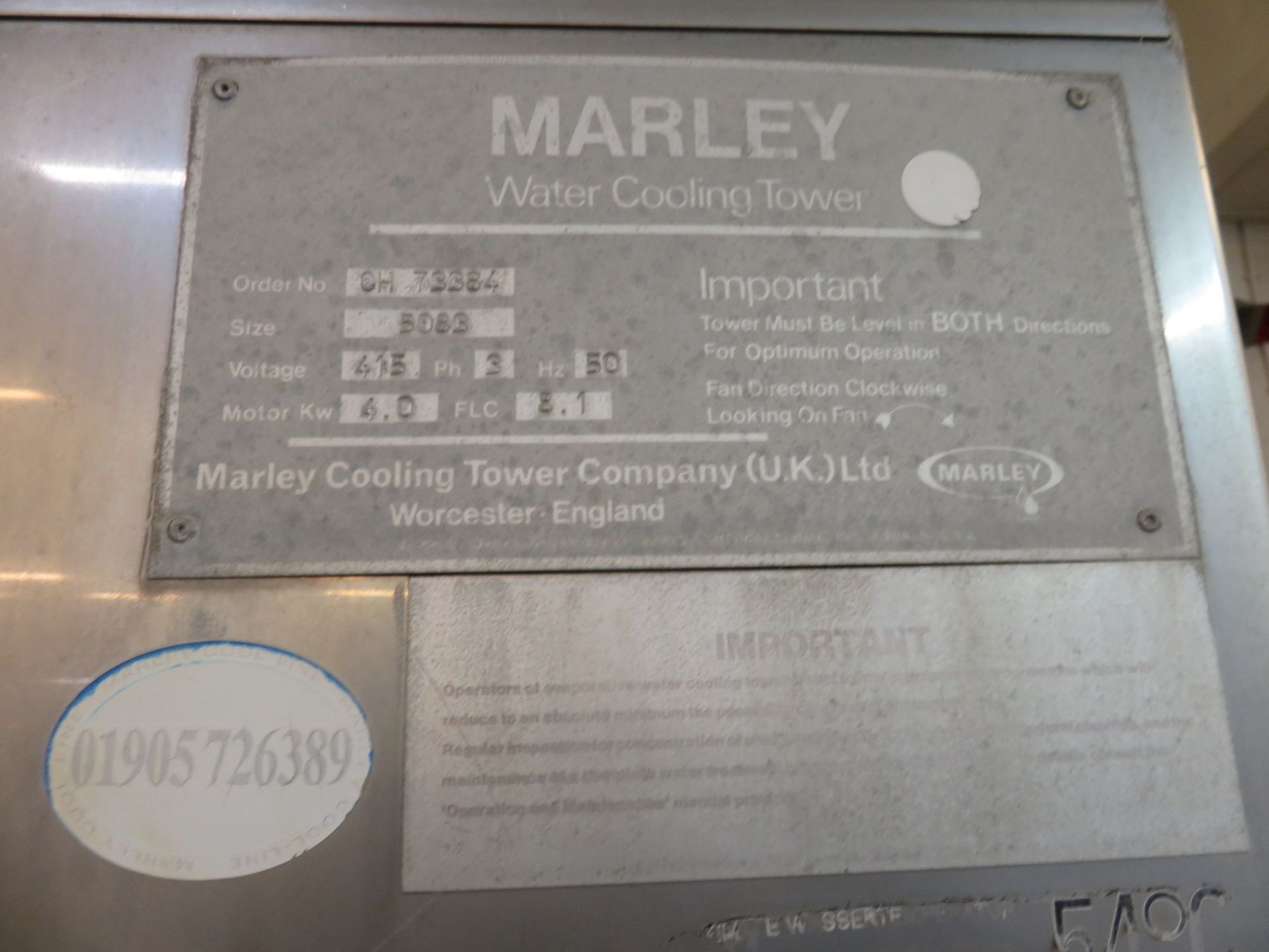 Marley Water Cooling Tower 1400 x 1500 x 2300mm high. Lift out £80 - Image 2 of 3