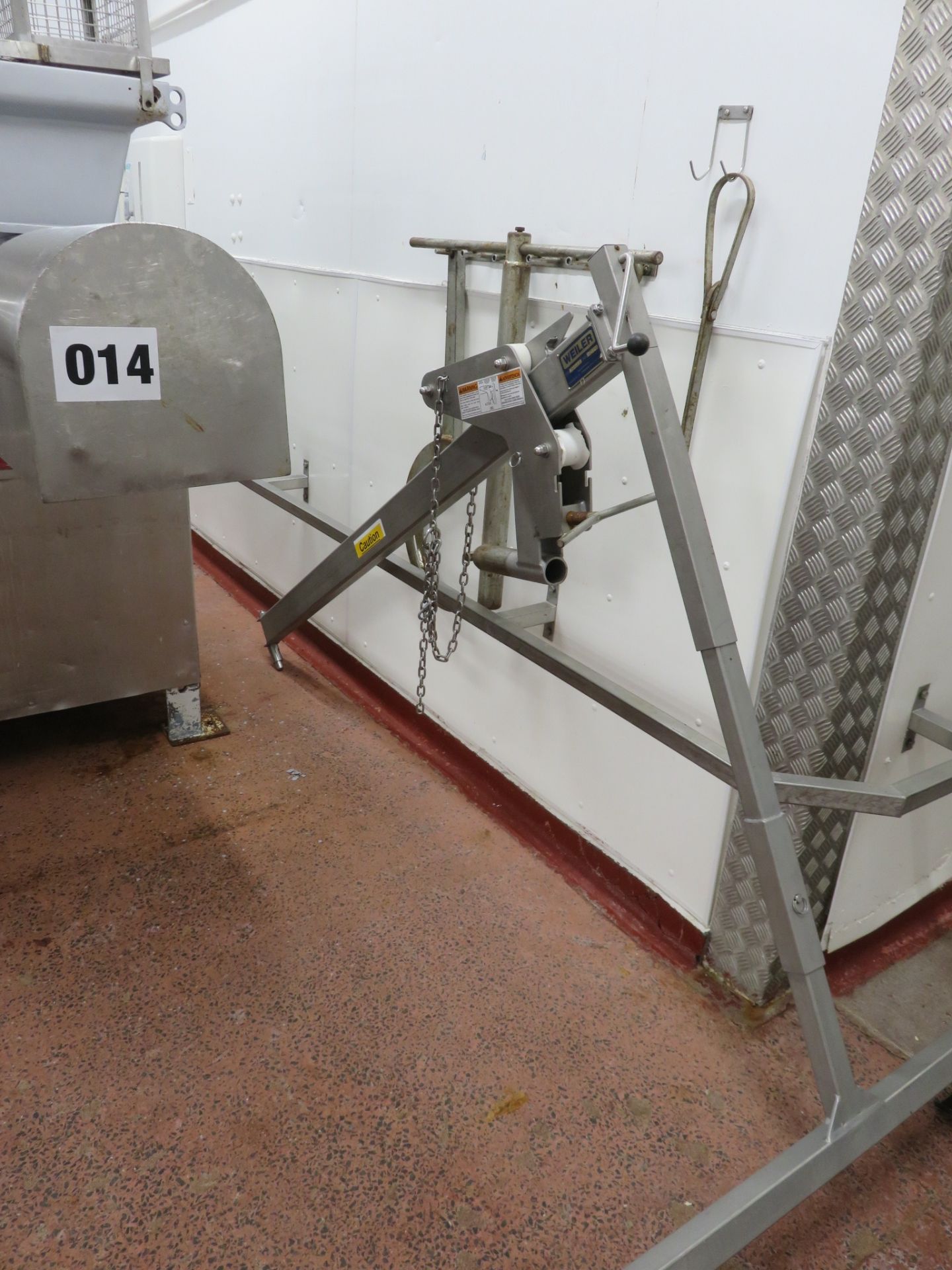 Weiler 11 inch Frozen meat Grinder complete with spanners, various plates x 10. Lift out £120 - Image 3 of 11
