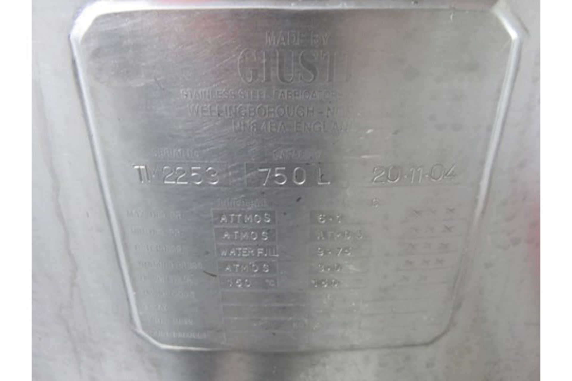Guisti 750 litre S/s Jacketed Vessel. Steam heated. Side wall scrape rotation. Lift out £240 - Image 6 of 7
