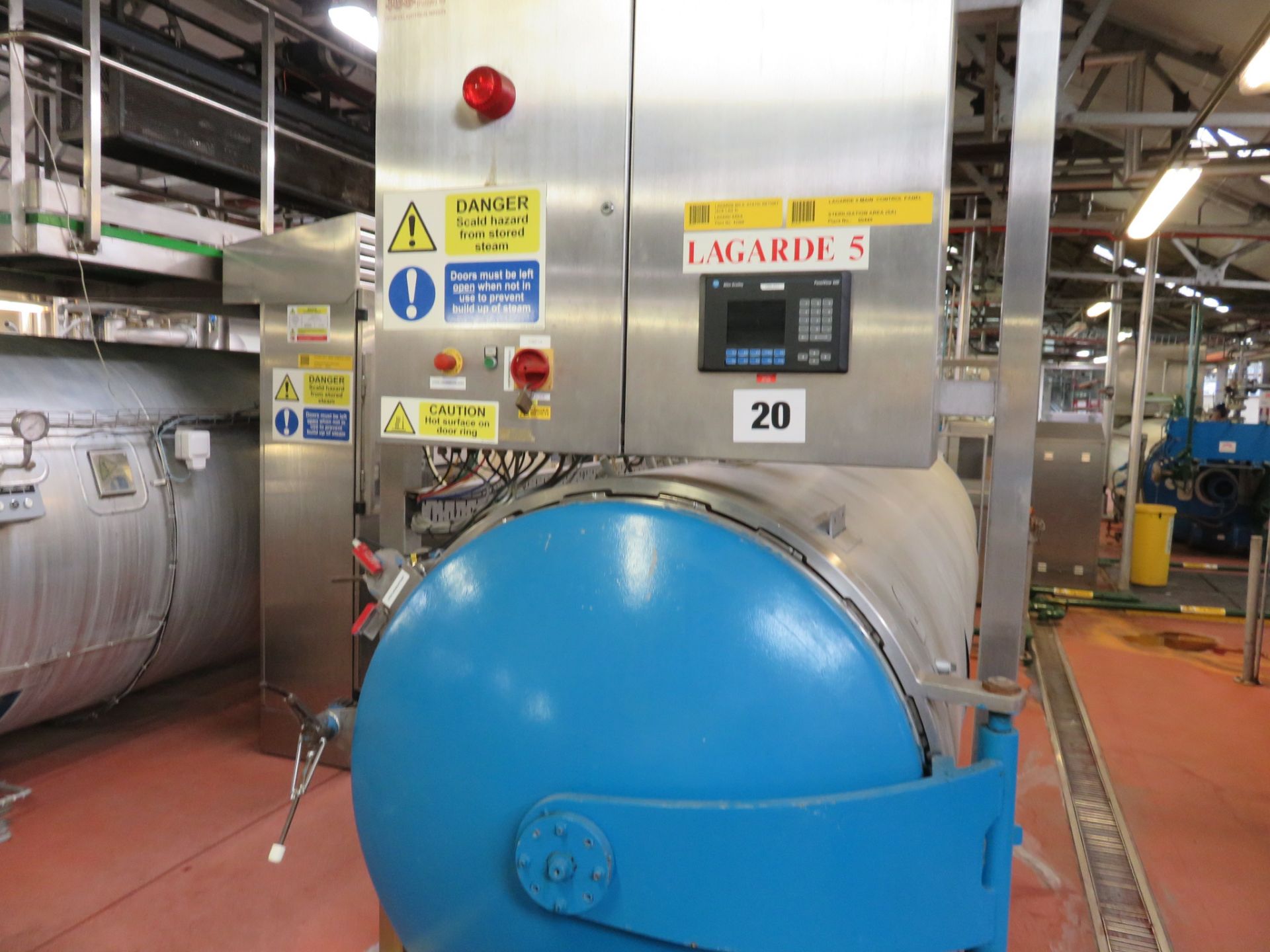 Lagarde Retort cooking vessel for pasteurisation (5) approx 5 meters long x 1.3 meter diam LO £1,800