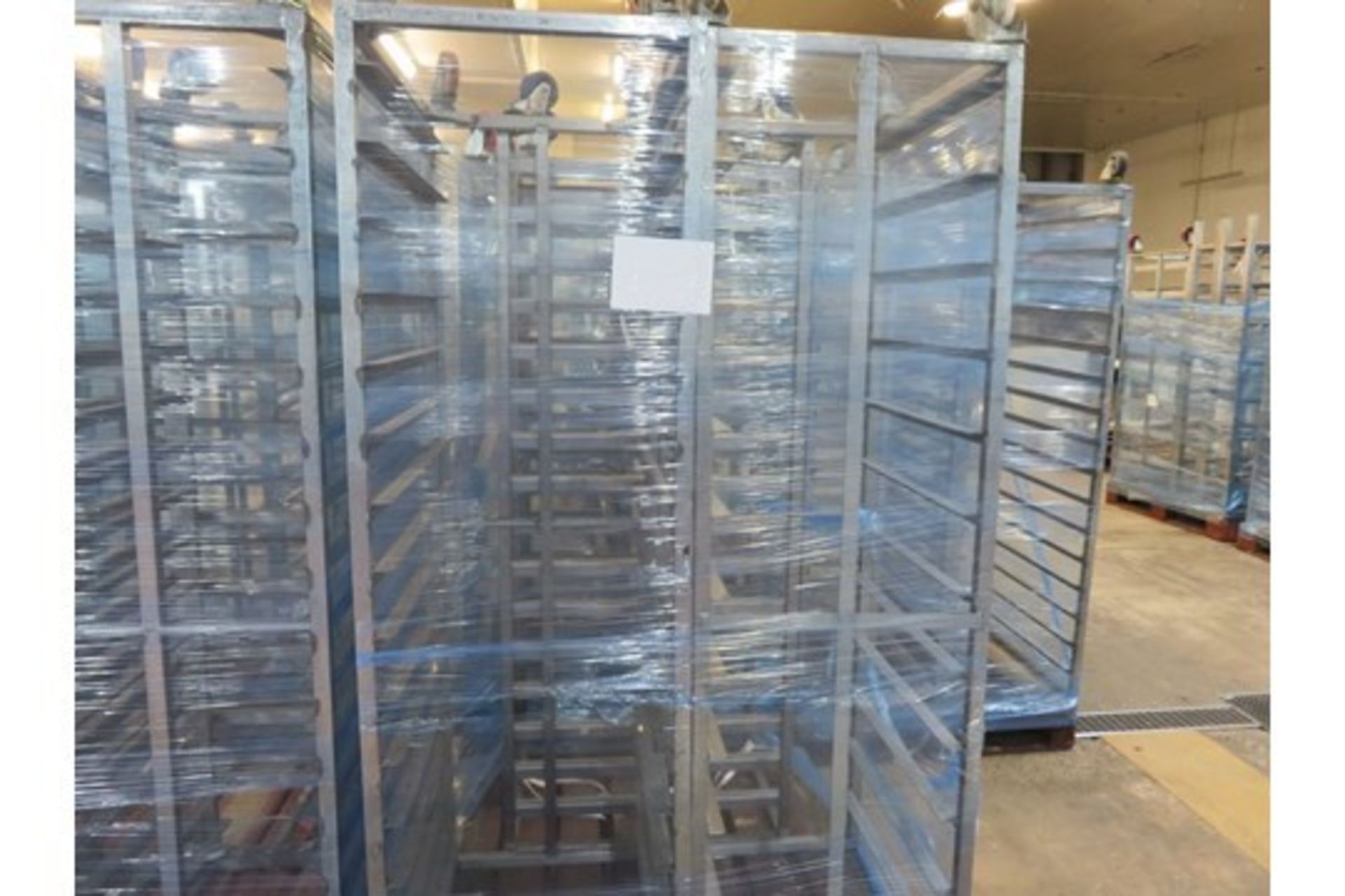 3 x Mobile S/s Racks - 2 x Capable of holding 16 trays & 1 x rack holding 12 trays. LO £20