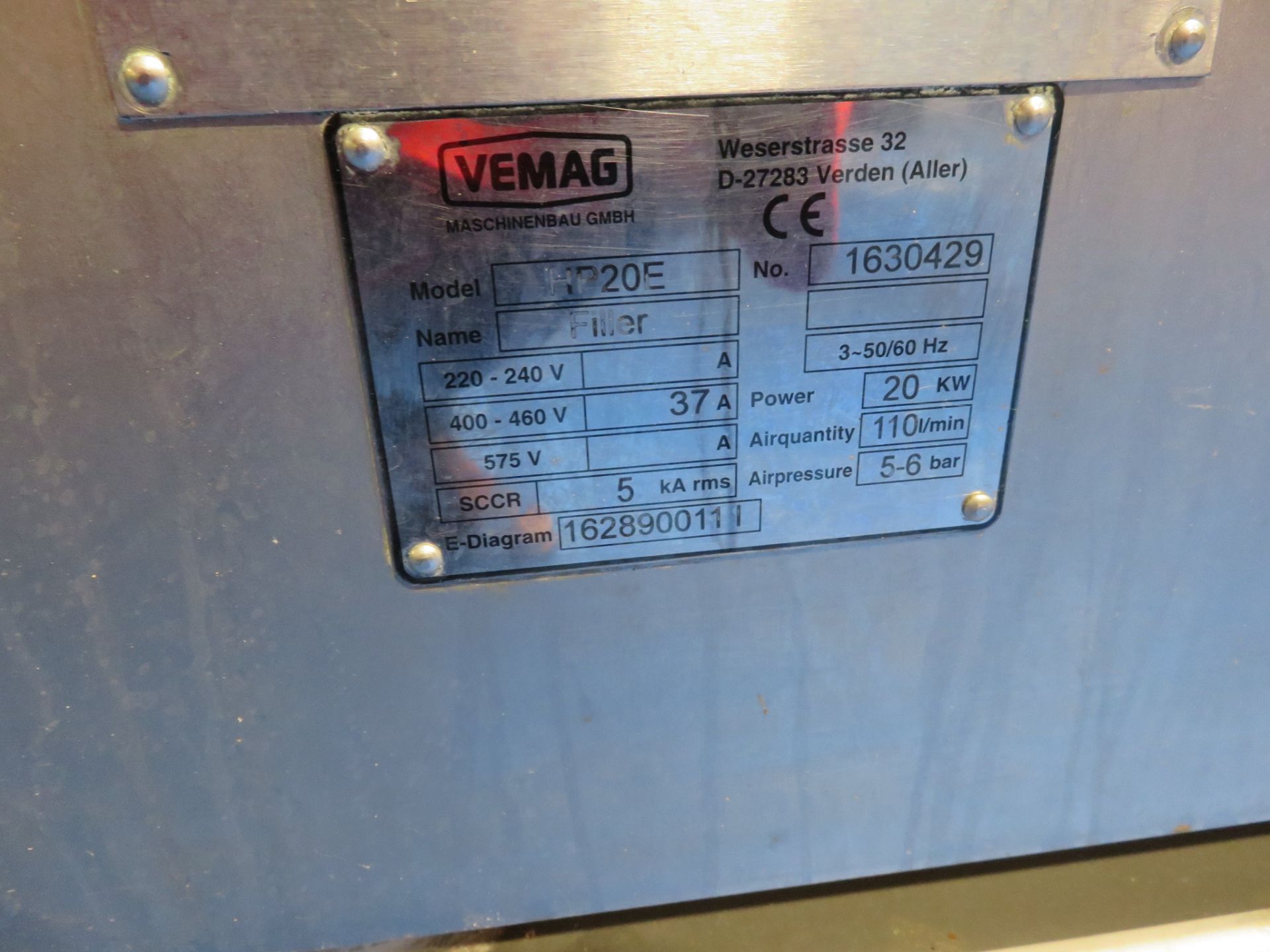 Vemag HP20E. Touch screen control, all S/s Screws. Lift Out £100 - Image 9 of 9