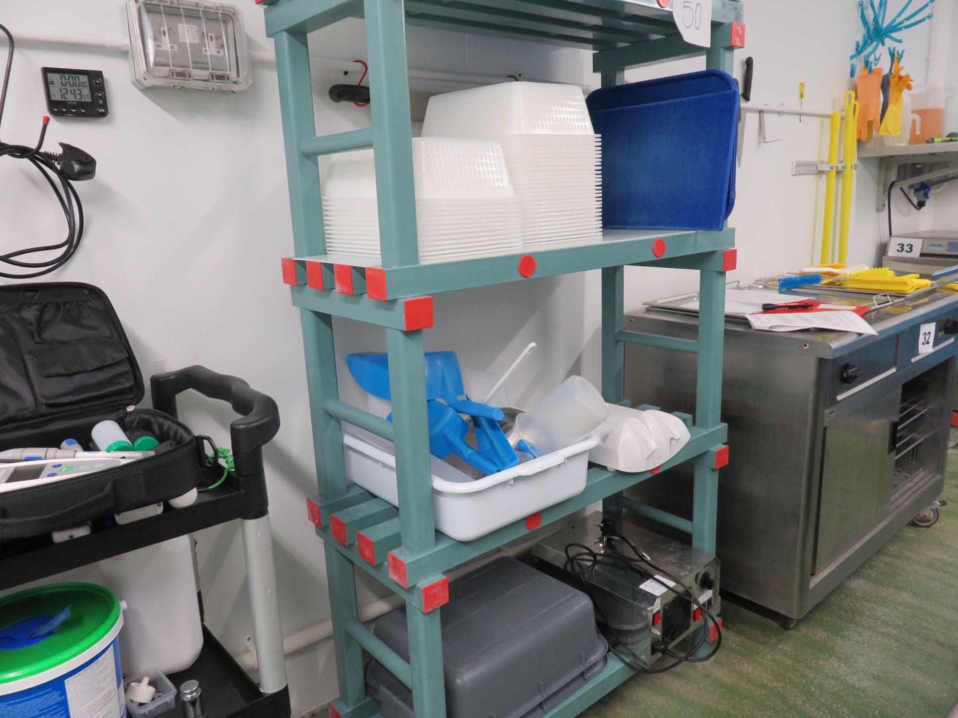 1 x Mobile trolley with 3-shelves and 1 x Shelf with 4-shelves. LO £30. - Image 3 of 3