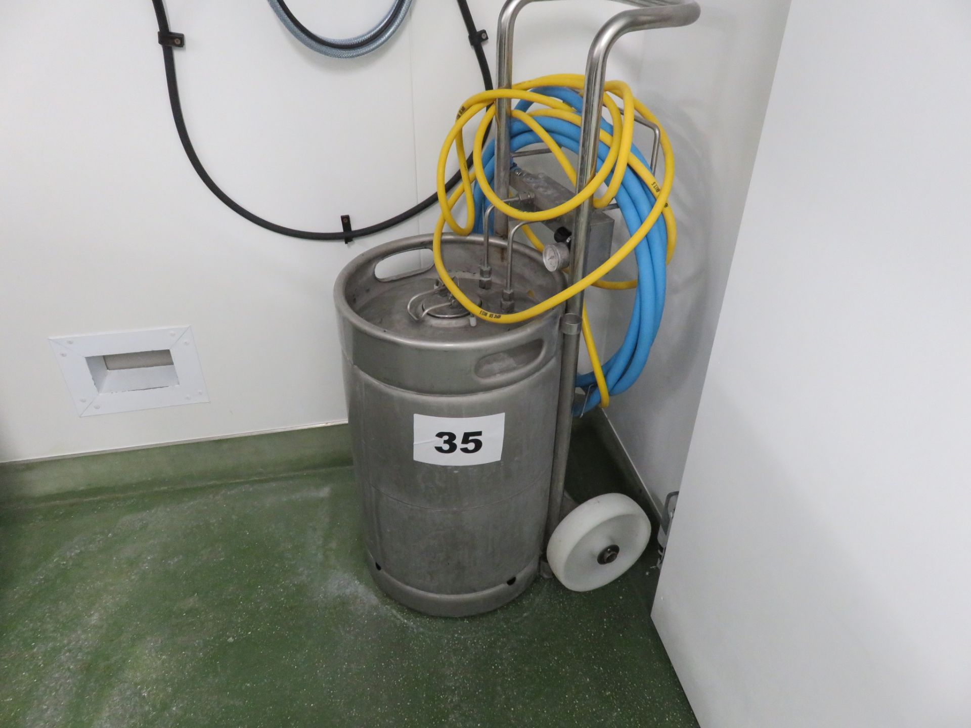 Colsan wheeled pressurised barrel and wand used for chlorine foam wash down. LO £15. - Image 2 of 2