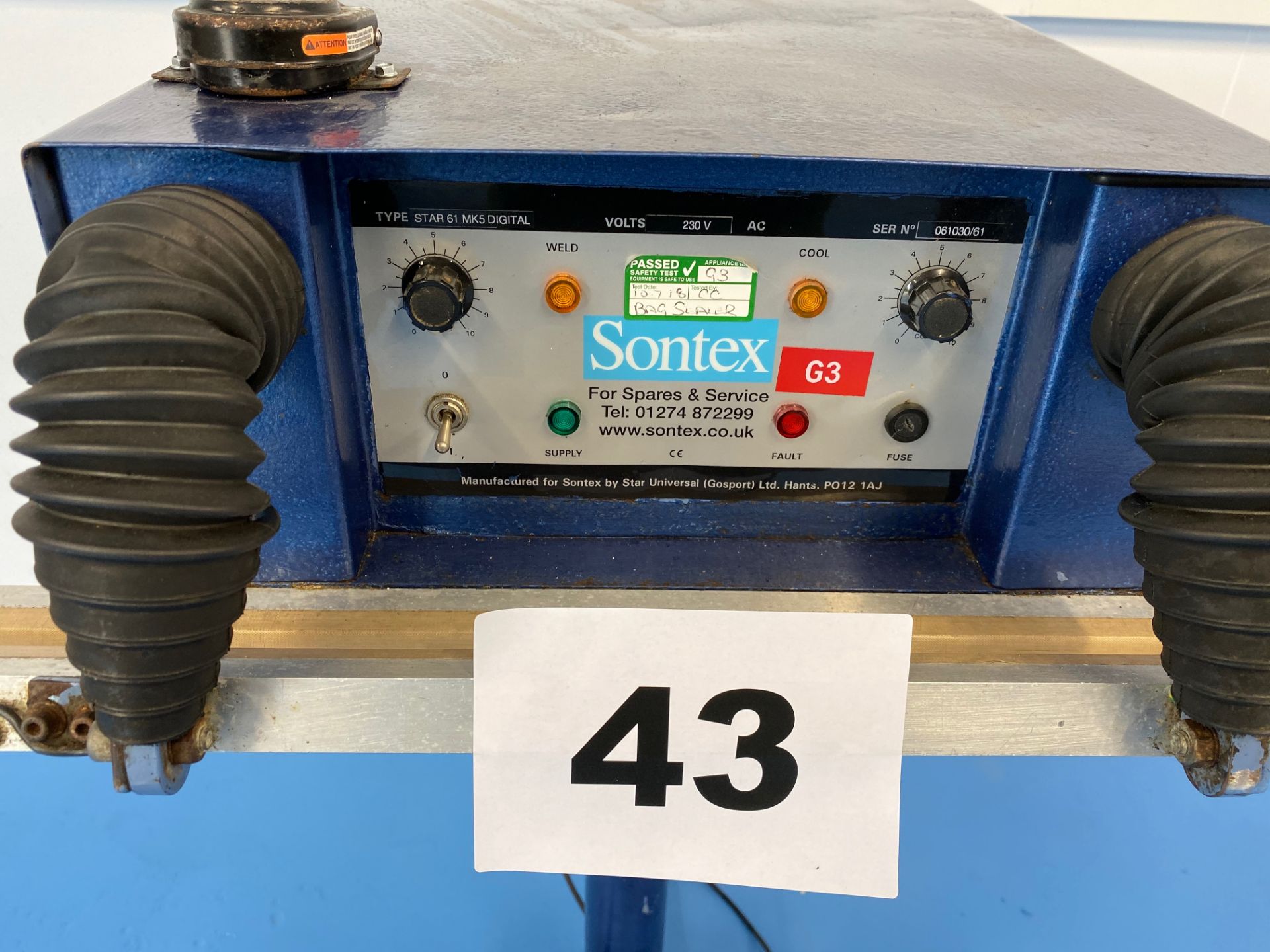 Sontex bag sealing machine. Star 66 with 720 mm length sealing bar. LO £20. - Image 3 of 3