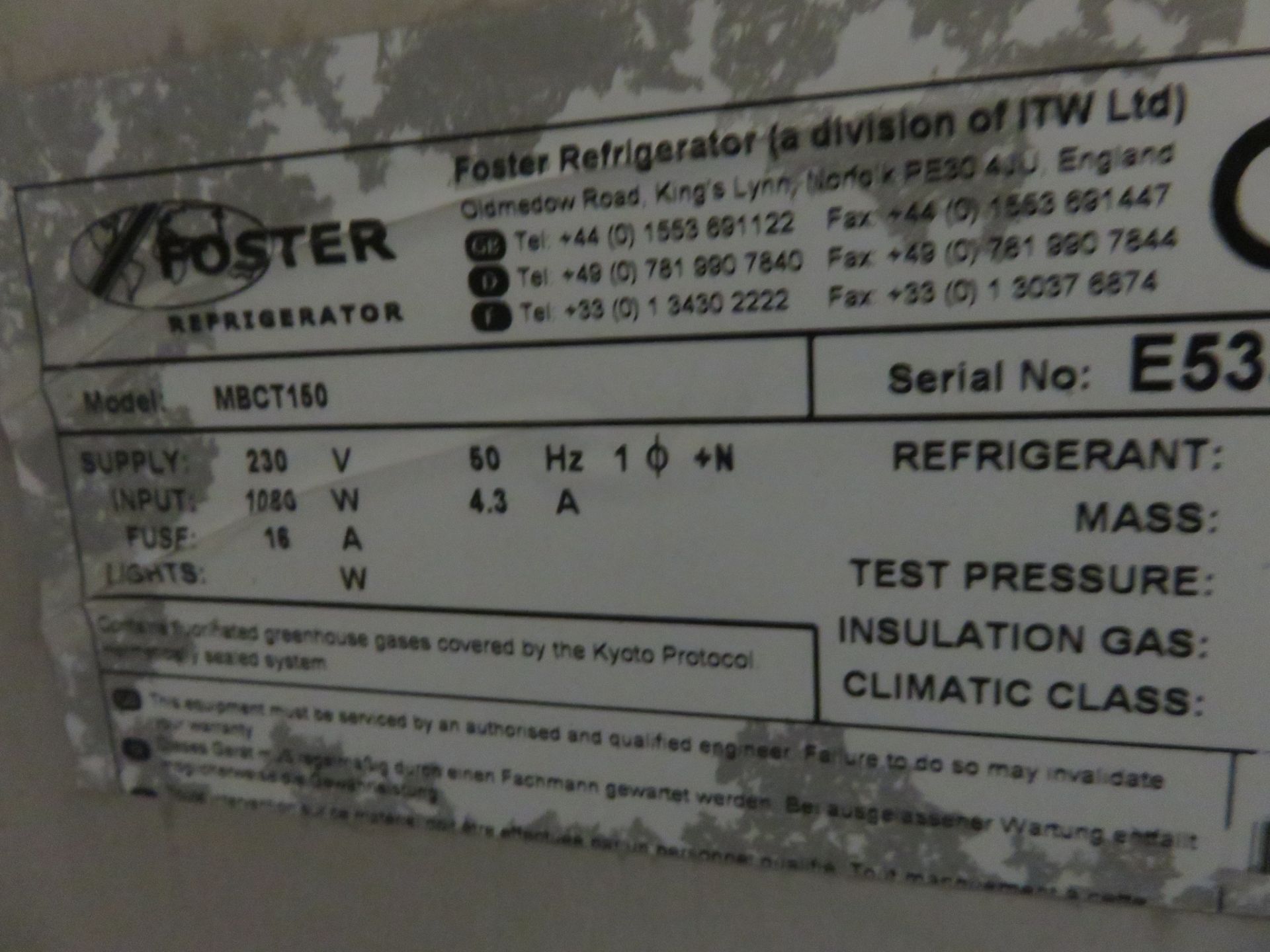 Foster 2-door blast freezer. BTR OR £500. - Image 7 of 8