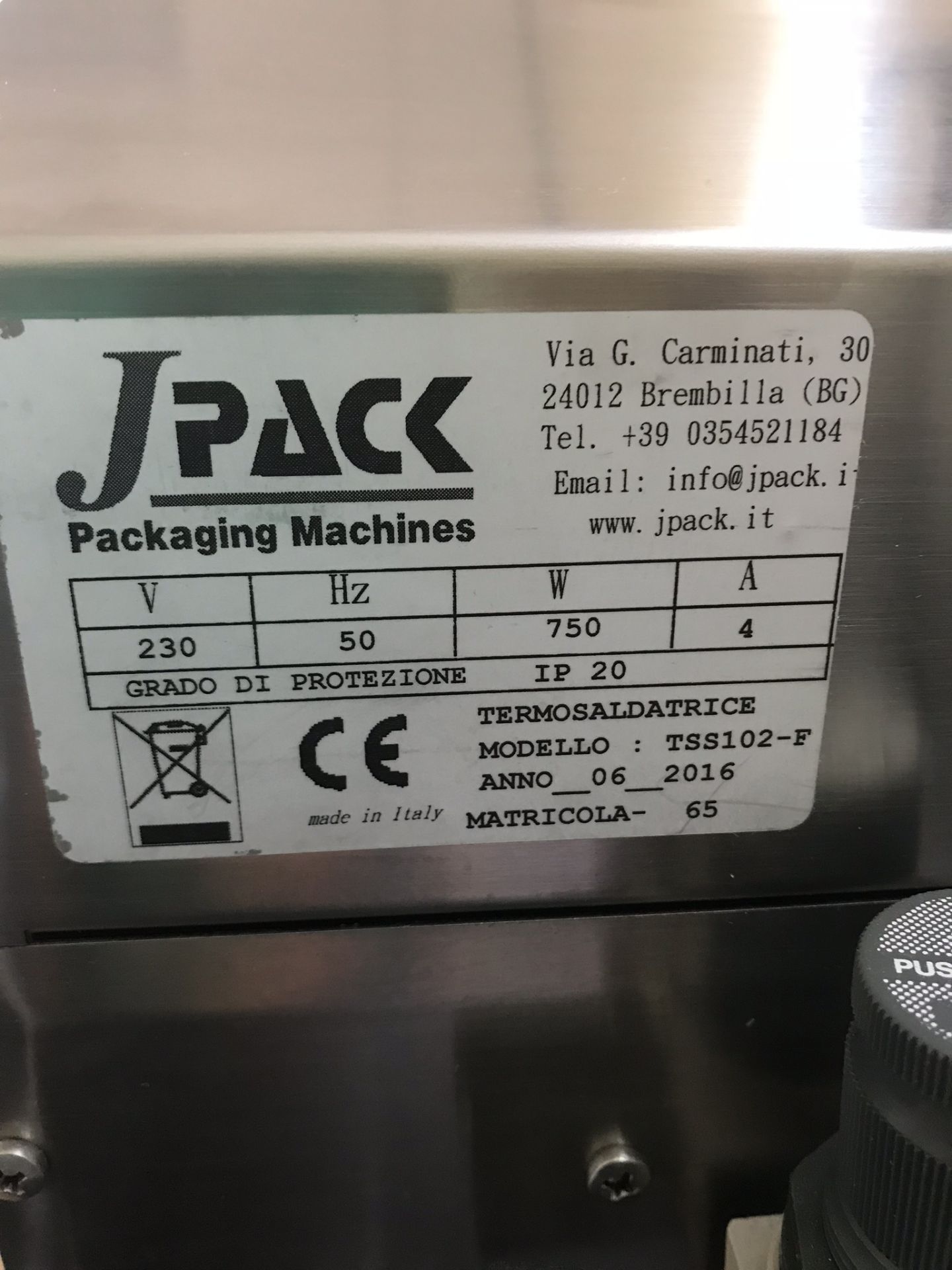 J Pack All S/S Table top Tray Sealer - Image 6 of 6