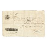 Thetford Bank.- Bank note for Three Pence, engraved note with manuscript insertions, 1792.