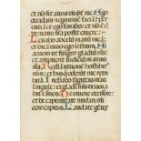 Choirbook leaves, manuscript on vellum, 3 leaves (6pp.), red and blue initials, slightly soiled at …