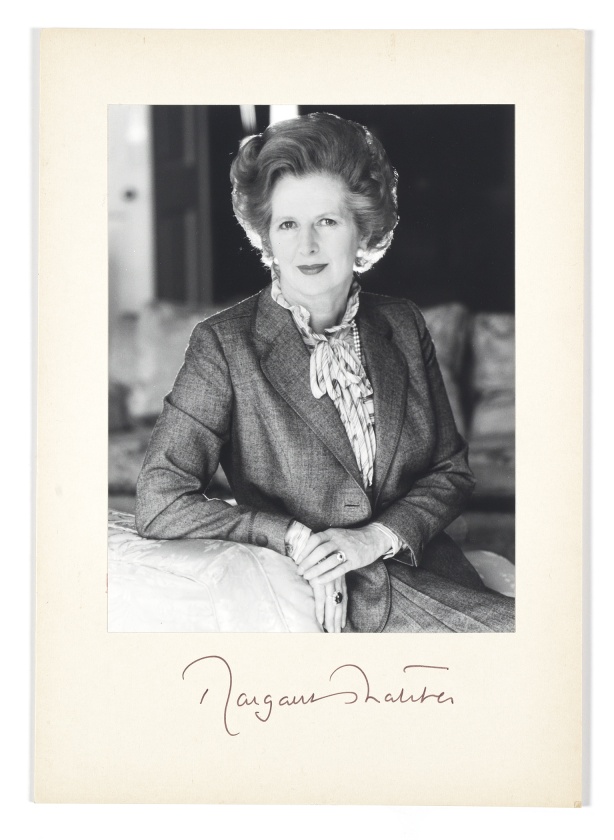 Thatcher (Margaret).- Norman Parkinson (1913-1990) Margaret Thatcher, signed by the sitter ink …