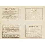 Frost Fair of 1814.- 4 printed souvenirs of the Frost Fair of 1814, 4 printed cards on 1 sheet, …