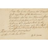 South Sea Company.- Note of hand signed Rich: Sarum directing the South Sea Company to "Pay the …