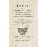 Chess.- Verci (Giambatista) Lettere...alla Nob. Sig. Contessa Francesca Roberti Franco sopra il …