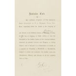 Catlin (George) Card initialled "G.C" admission to The American Indian Collection for a lecture on …