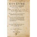 Bucer (Martin) Du Royaume de Jesus Christ nostre sauvevr, Geneva, Jacques Berthet, 1558.