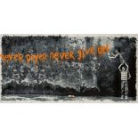 Mr Brainwash (b. 1966) Never Never Give Up (Orange)