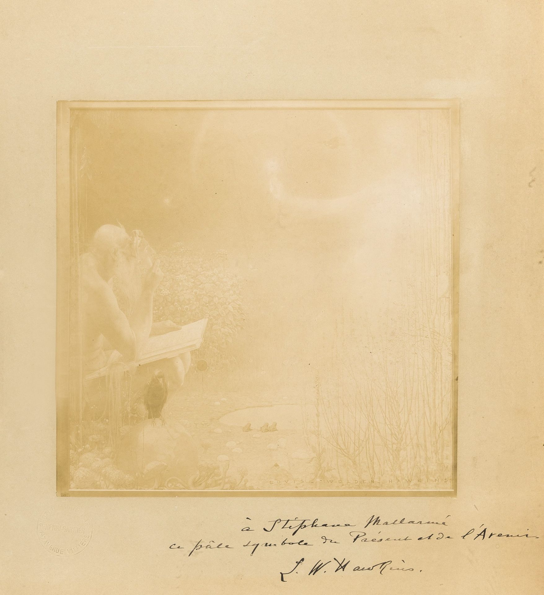 Mallarmé (Stéphane).- Hawkins (Louis Welden) Present and Future, photograph of painting, inscribed …