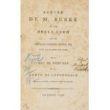 Burke (Edmund) Lettre de Mr. Burke à un Noble Lord..., 1796.