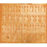 Decorated Paper.- Munck (Johann Carl) Sheet of brocade paper of saints, printed in gold on orange …