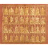 Decorated Paper.- Reimund (Paul) Sheet of brocade paper of saints, printed in gold on painted …