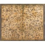 Decorated Paper.- Sheet of brocade paper of flowers and fruit, printed in gold on grey painted …