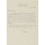 Hayek (Friedrich August) Autograph Letter signed "Father" to his son, Laurence, Chicago, sending …