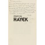 Hayek (Friedrich August).- Buckley Jr. (William F.) and others. Essays on Hayek, inscribed …