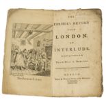 [Garrick (David)] The Farmer's Return from London. An Interlude, first Dublin edition, Dublin, for …